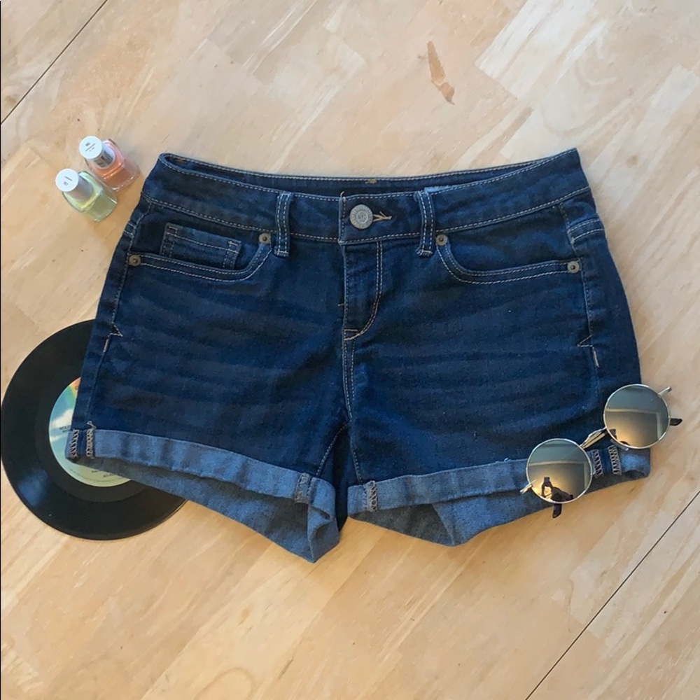 aeropostale denim midi shorts